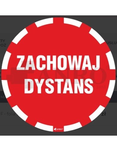 Oznaczenie podłogowe "Zachowaj odstęp"
