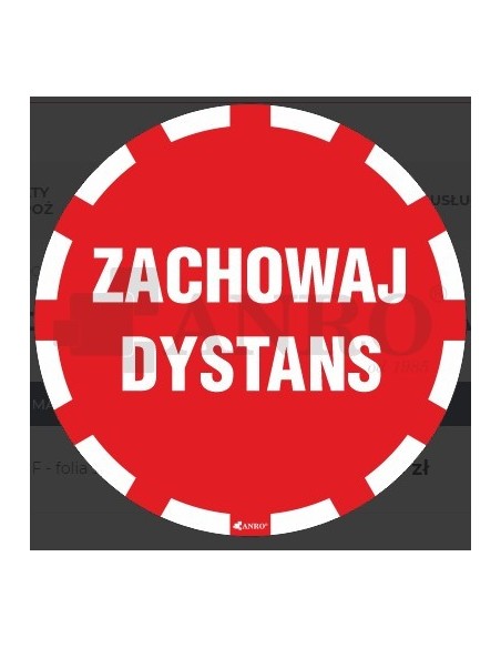 Oznaczenie podłogowe "Zachowaj odstęp"