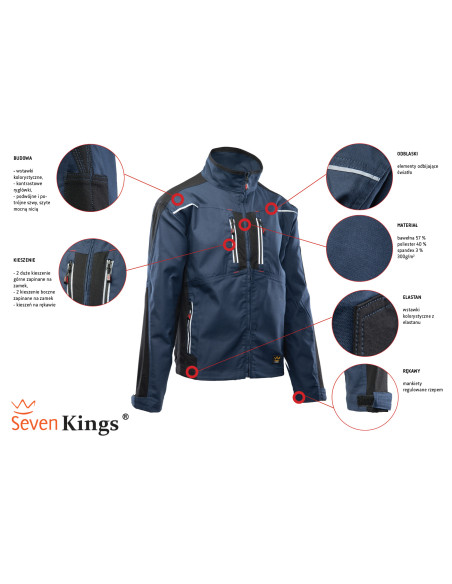 BLUZA ROBOCZA SEVEN KINGS PRO GRANAT