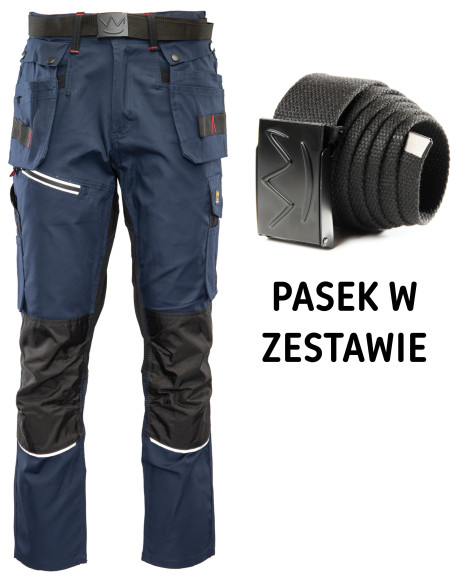 SPODNIE ROBOCZE DO PASA SEVEN KINGS PRO GRANAT