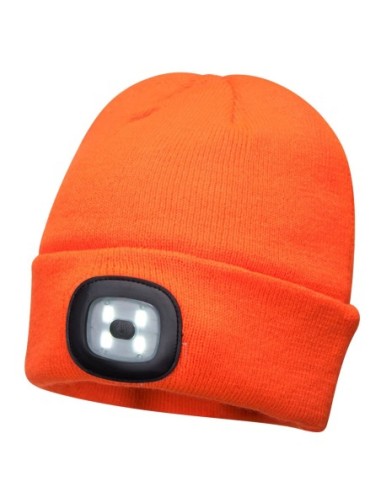 CZAPKA ZIMOWA Z DZIANINY LED USB