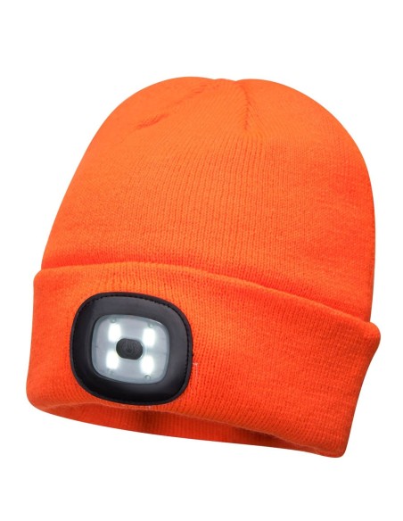 CZAPKA ZIMOWA Z DZIANINY LED USB