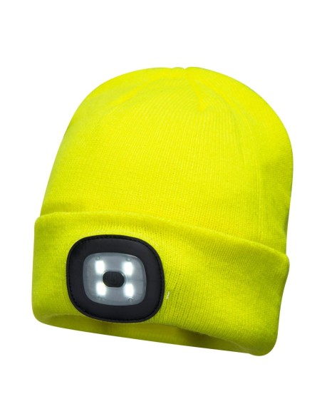 CZAPKA ZIMOWA Z DZIANINY LED USB